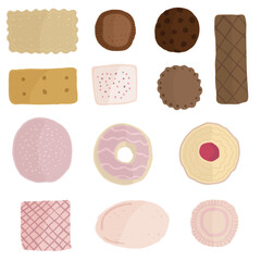 Donut with Sprinkles. Doughnut  Vector and Art clip Design. Vector Donut  isolated on white background. Vector, cartoon illustration. sweet cookie biscuit wafer chocolate dessert.  Pastel color