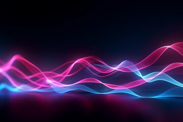 Dynamic Neon Abstraction: A Sci-Fi Wallpaper with High-Speed Data Waveforms, Generative AI.