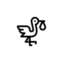 bird stork icon with black color