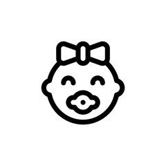 icon baby famale with black color