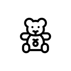 teddy bear icon with black color