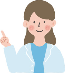  指差しをしている人・医者・カウンセラー・先生