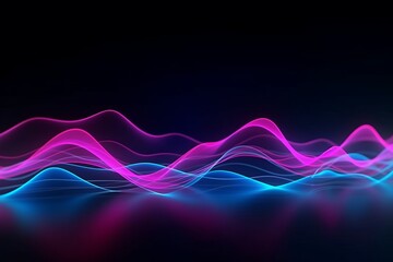 Speeding Data Waves: A Neon Sci-Fi Background with Abstract Futuristic Vibes, Generative AI.