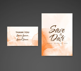 Wedding invitation with abstract watercolor background