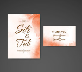 Wedding invitation with abstract watercolor background