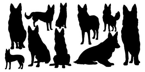 german shepherd silhouettes