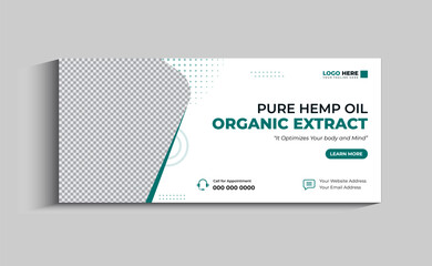 Hemp CBD Oil Social Media Cover and web banner template