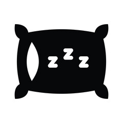 pillow glyph icon illustration vector graphic
