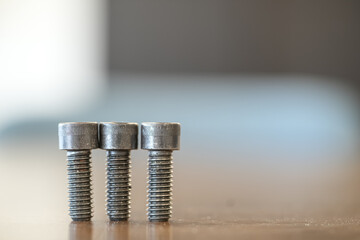 Metal Screws and bolts used to hold machinery together