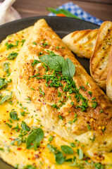 herb omelette with chives and oregano
