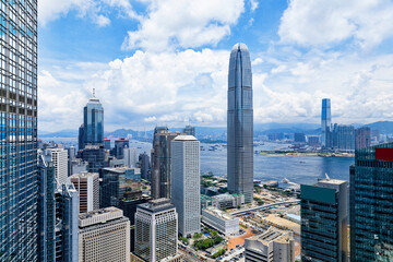 Fototapeta na wymiar modern buildings in hong kong finance district