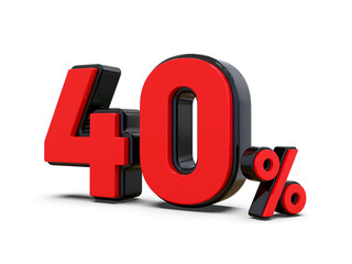 Number 40 Percent Discount Off Red