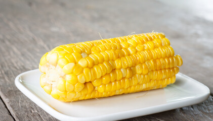 sweet corn on a white plate