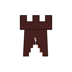 cake castle logo business food illustration.