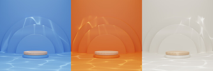 realistic 3d cylinder stand podium. Abstract pedestal scene with geometrical. Scene to show cosmetic products presentation.