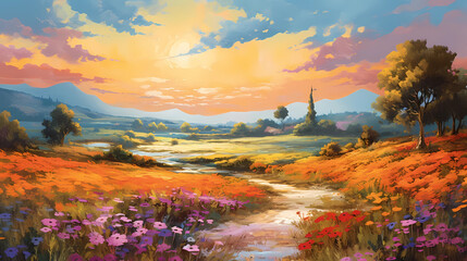 landscape with mountains