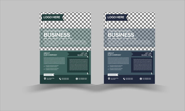 corporate business flyer template design set with different colors. marketing, business proposal, promotion, advertising, publication, and cover page. new digital marketing flyer set.a bundle of 2 tem