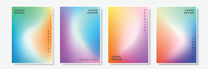 modern gradation multicolor cover design collection vector graphic