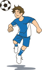 A football player heading the ball