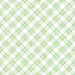 Seamless green and white tartan plaid pattern. 