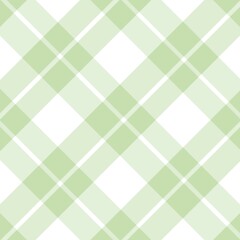 Seamless green and white tartan plaid pattern. 
