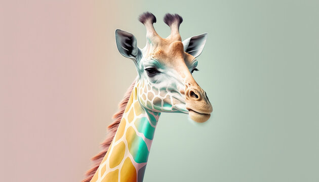 Horse animal abstract wallpaper. Soft background stallion in Pastel colors generative ai
