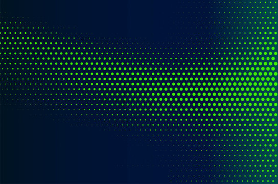Dotted modern background. Green wavy dot pattern on blue color background. Vector illustration. © Pamela Ranya