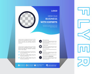 Flyer Layout. Corporate Business Flyer Template. Corporate Poster Design In A4. Modern And Luxury Flyer Design.	