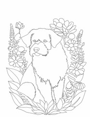 Dog out line for coloring book for girls 