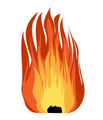 fire with flames vector bonfire for fireplace decor