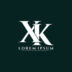 Letter XK luxury logo design vector
