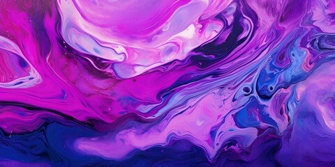 Abstract background of purple mixed black oil paint with color waves in water
