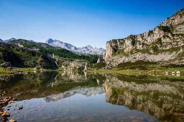 Lake Ercina in Picos de Europa, Asturias, Spain