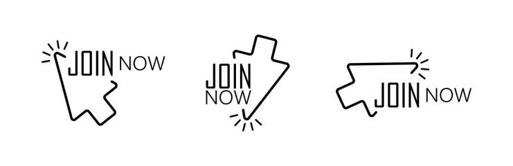 join now sign on white background	