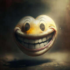 
big painted smiley face