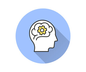 Mental health treatment flat icon. Simple illustration with long shadow for graphic and web design.