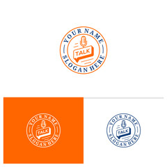 Podcast logo template, Creative Talk logo design vector, Podcast logo concepts