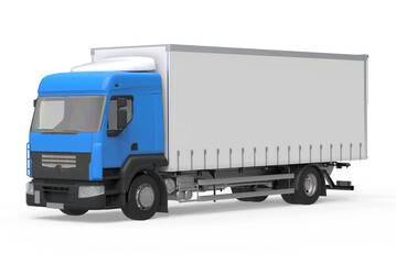 Cargo van or white box truck cargo delivery isolated. Png transparency