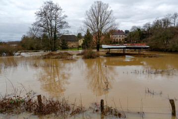 Fototapeta premium Zone inondée en hiver 