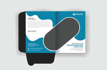 Abstract eye-catching presentation folder design template and modern layout