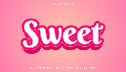 Sweet editable text effect in 3d style. Suitable for brand or business logo