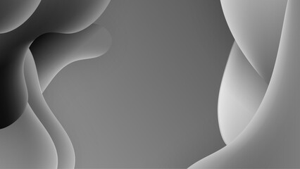 Smooth dark waves abstract banner design. Elegant wavy vector background