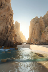 Rocks and sea Baja California, Sur Mexico. Poster