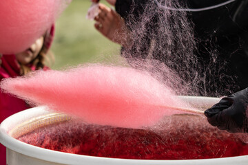 making cotton candy as background.