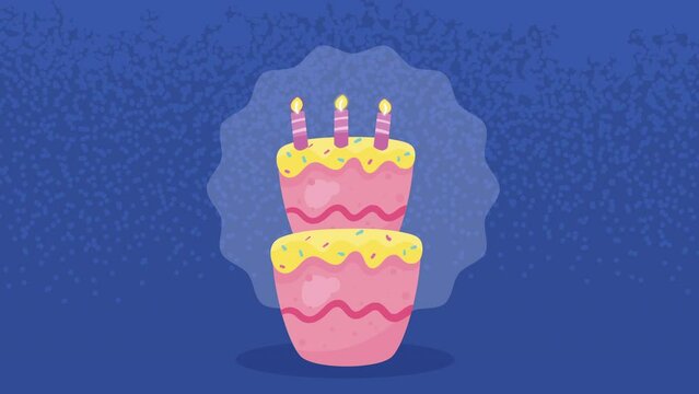 birthday cake with candles animation