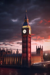 Fototapeta na wymiar Big ben city, Elizabeth Tower, London. Poster