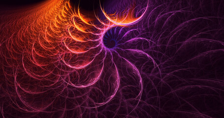 3D rendering abstract fractal light background