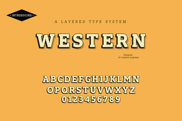 Fototapeta premium Western typeface. For labels and different type designs