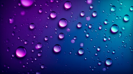 Water drops on a purple background, generative AI.