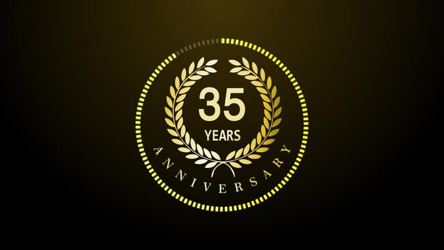 35th Year Celebration luxury golden color sparkling luxury background
